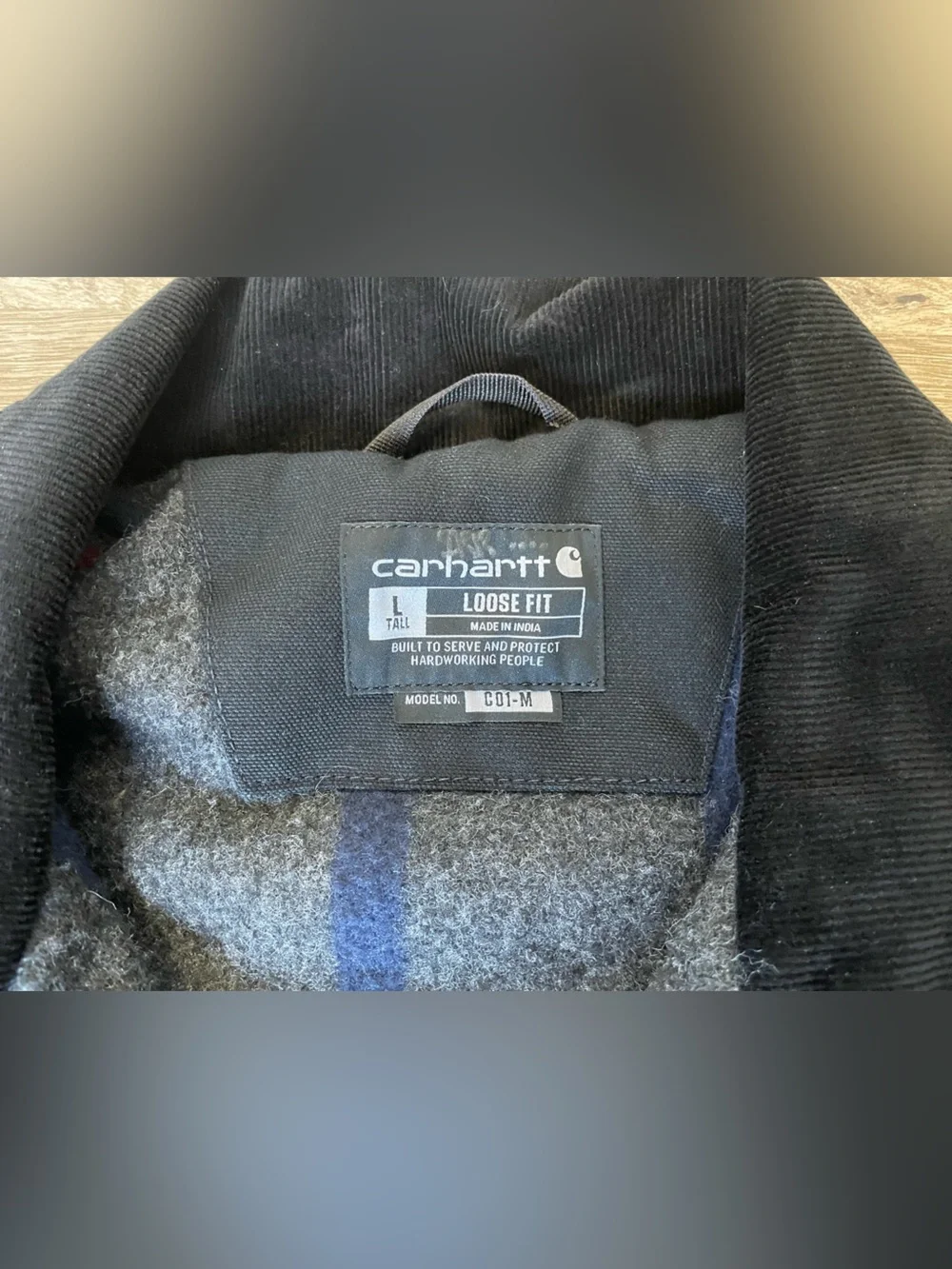 Carhartt Blanket Lined Chore Coat Mens L Tall Button Barn Jacket 103825 BLK